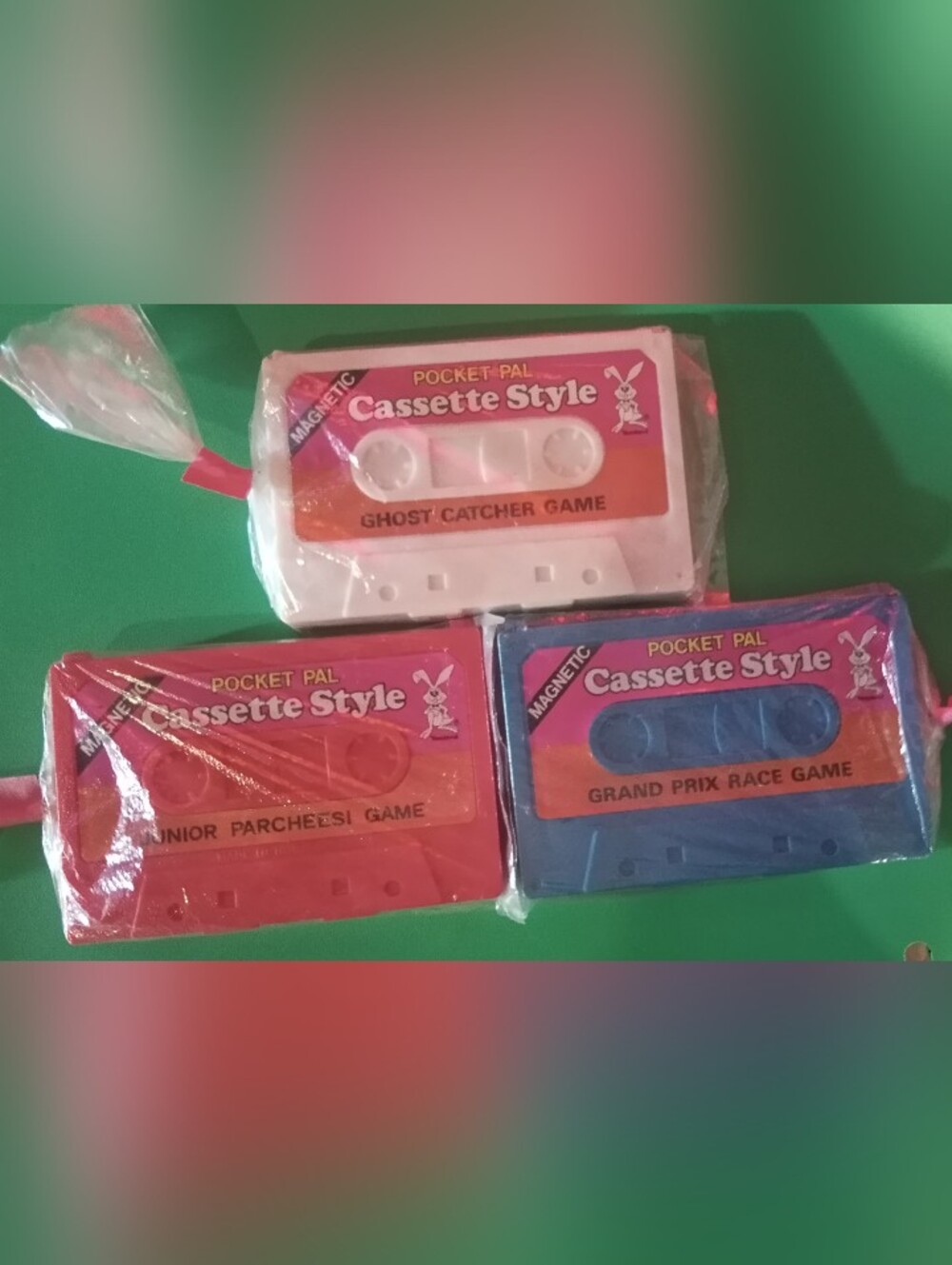 Vintage 1987 Tomland Pocket Pal Magnetic Cassette Games COMPLETE Lot of 3 MINT